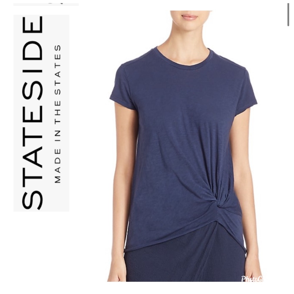 Stateside supima cotton twist tee in navy!